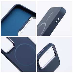FRAME MAG COVER magnetinis dėklas telefonui, suderinamas su MagSafe, skirtas SAMSUNG A16 5G / A16 4G, tamsiai mėlynas