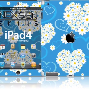 Nexgen Hearts and Daisies 3D decorative skin set for iPad 2/3/4