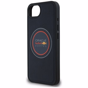 Dėklas telefonui RED BULL tinkleliuotas logotipas ir raudonas žiedas Magnētinis MagSafe Iphone 16e tamsiai mėlynas