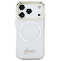 Guess IML Gradient Script Metal MagSafe Case for iPhone 17 Pro Max - White