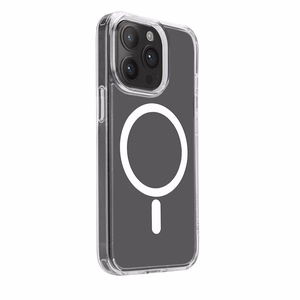 Puro dėklas iš PC+TPU+TPE su integruotais magnetais "LITE MAG PRO" iPhone 15 Pro, baltas