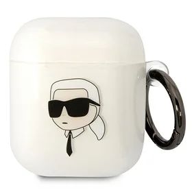 Karl Lagerfeld KLA2HNIKTCT AirPods 1/2 dėklas permatomas Karl`s Head