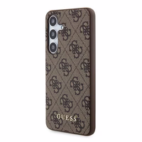 Guess 4G Metal Gold Logo dėklas telefonui Samsung Galaxy S24 - rudas