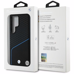 BMW odinis tekstūruotas ir lygus MagSafe dėklas, skirtas Samsung Galaxy S25 Ultra – juodas