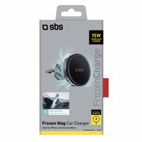 Išmaniojo telefono laikiklis su indukciniu įkrovikliu SBS TESUPFANWIR15W 15W, tvirtinamas prie oro angos, su aušinimu – juodas