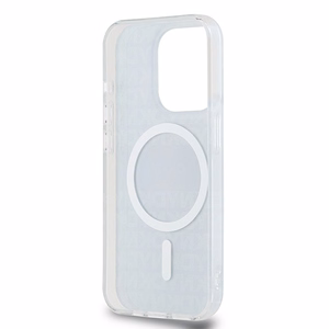 DKNY IML mono ir dryžuotas magnetinis dėklas telefonui iPhone 15 Pro – juodas