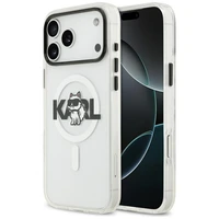 Karl Lagerfeld IML Choupette Sketch Logo magnetinis dėklas telefonui iPhone 17 Pro - skaidrus