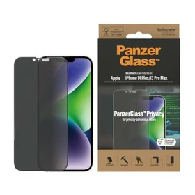 PanzerGlass Ultra-Wide Fit antibakterinis privatumo grūdintas stiklas iPhone 14 Plus / 13 Pro Max telefonui