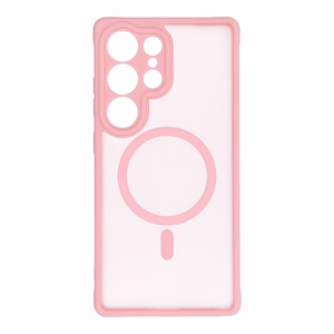 Case for Samsung S25 PLUS Full Matte Mag Cover compatible with MagSafe light pink