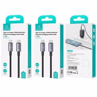 USAMS Laidas USB-C na USB-C 60W 1,2m Fast Charging plieno SJ661USB01 (US-SJ661)
