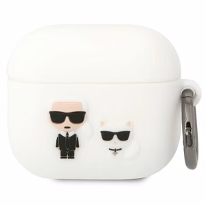 Karl Lagerfeld KLACA3SILKCW чехол AirPods 3 белый/белый Silicone Karl & Choupette