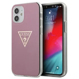 Guess GUHCP12SPCUMPTPI iPhone 12 mini 5.4" rožinis/rožinis kietas dėklas Metallic kolekcija