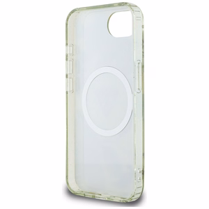 Guess IML Metal Glitter Flowers Triangle Magnetinis dėklas telefonui iPhone 16e - žalias