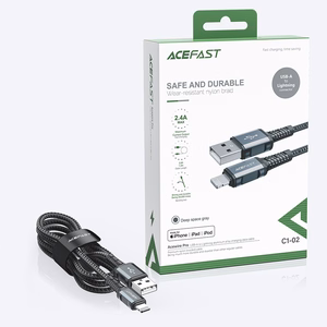 Acefast кабель MFI USB - Lightning 1.2m, 2.4A чёрный (C1-02 black)