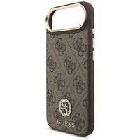 Guess 4G Strass Logo & Big Strap Metal Buttons Magnetinis dėklas telefonui iPhone Air - rudas