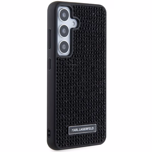 Karl Lagerfeld su kalnų krištolo metaliniu logotipu dėklas telefonui Samsung Galaxy S24 - juodas