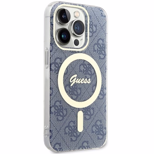 Guess IML 4G Magnetinis dėklas iPhone 15 Pro - mėlynas