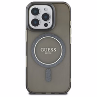 Guess IML Glitter Circle Magnetinis dėklas iPhone 16 Pro Max - juodas