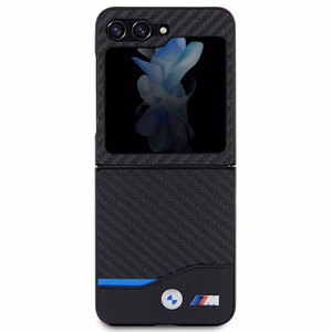 BMW odinis dėklas su anglies pluoštu Samsung Galaxy Z Flip 5 - juodas