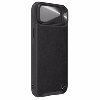 Nillkin CamShield Leather S dėklas iPhone 14 dėklas su kameros dangteliu juodas