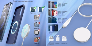 Belaidis įkroviklis CHOETECH, 15W, magnetinis, mėlynas