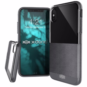 X-Doria Dash Ballistic Nylon dėklas, skirtas iPhone X, pilkas ir juodas