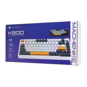 Machenike K600-B82W Belaidė mechaninė žaidimų klaviatūra su apšvietimu GR Silver Switch - juodas