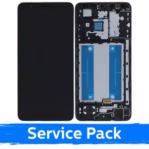 LCD Display Compatible With Samsung A013 A01 Core (2020) Black With Frame (Service Pack)