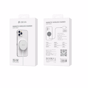 "Devia" belaidis įkroviklis "Smart magnetic" 15W, baltas