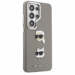 Karl Lagerfeld dėklas Saffiano Double Heads Metal Samsung Galaxy S26 Ultra sidabrinis