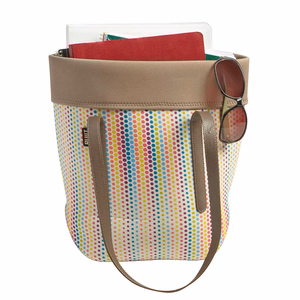 BUILT City Tote neopreno krepšys su dirbtinės odos rankenomis, Candy Dot