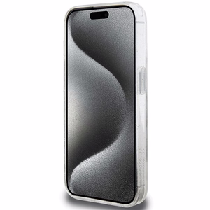 Karl Lagerfeld KLHMP15SHMRSKHH iPhone 15 6.1" baltas/baltas kietas dėklas su žiediniu stovu Karl Head Magnetinis