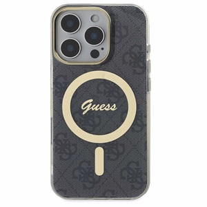 Guess IML 4G Magnetinis dėklas iPhone 16 Pro Max - juodas