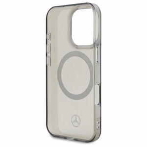Mercedes sidabrinio žiedo Magnetinis dėklas iPhone 16 Pro telefonui - juodas