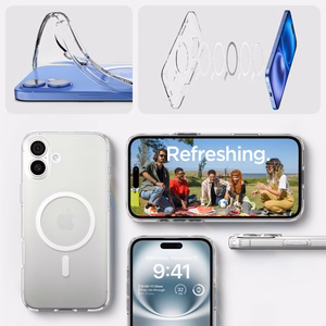 Spigen Liquid Crystal Magnetinis dėklas su MagSafe iPhone 16 - skaidrus