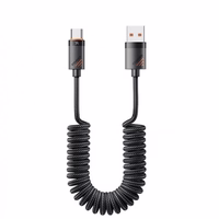 USB Laidas Essager "Chuan3" juodas "Type-C" 180cm (iki 7A)