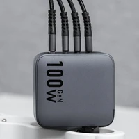 FORCELL F-ENERGY GaN VT-46 pilkas kelioninis įkroviklis 3 x Type C + USB A PD QC4.0 5A 100W su PD