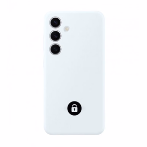 Telefono dėklas Silicone Cover Samsung G990 S21 FE / baltas / pakuotėje