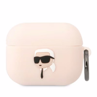 Karl Lagerfeld KLAPRUNIKP AirPods Pro dėklas rožinis/rožinis Silikoninis Karl Head 3D