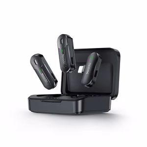 YESIDO KR16 MICROPHONE MEMS 2PCS LIGHTNING, BELAIDIS 2.4GHZ juodas
