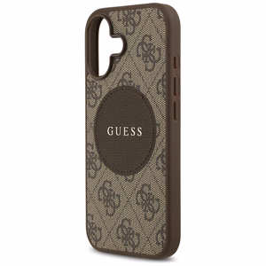 Guess 4G Circle Classic Logo Magnetinis dėklas telefonui iPhone 17 - ruda