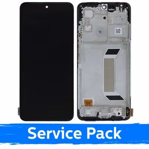 Ekranas skirtas Xiaomi Redmi Note 12 5G / Poco X5 5G juodas su rėmeliu (Service Pack)
