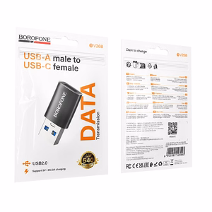 Borofone adapteris BV26B - USB į Type C - juodas