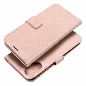 MEZZO knygos dėklas IPHONE 16 Plus mandala rausvas auksas