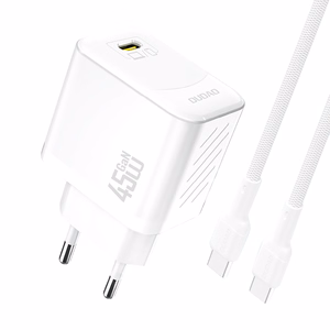 Dudao A28C 45W GaN sieninis įkroviklis + USB-C kabelis - baltas
