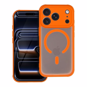 FULL MATTE MAG COVER dėklas telefonui suderinamas su Magnetiniu įkrovimu IPHONE 14 hermes oranžinė
