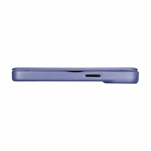 iCarer CE Premium odinis folio dėklas iPhone 14 Pro Max magnetinis atverčiamas odinis folio dėklas MagSafe šviesiai violetinė