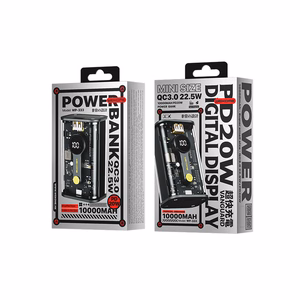 WEKOME WP-333 Vanguard Series išorinė baterija, 10000 mAh, PD 20 W + QC 22,5 W, juoda ir skaidri