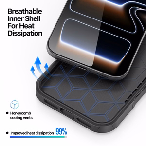 Dėklas Dux Ducis Shld Apple iPhone 17 Pro juodas (Triangle Pattern)