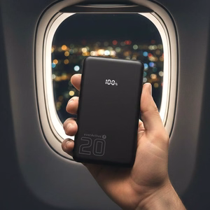 Išorinė baterija 20 000mAh, 1x USB, 2x USB-C, 20W, QC4+, LCD ekranas, juodas